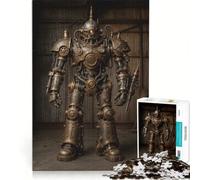 Puzzle per ragazzi da 1000 pezzi: robot steampunk in un ambiente industriale giocattolo educativo per divertimento in famiglia per rafforzare l'amore tra le coppie 38x26cm
