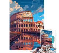 Puzzle per ragazzi da 1000 pezzi Roma Colosseo Pixel Art gioco per famiglie giocattolo educativo regalo per donne uomini e tutta la famiglia (dimensioni 50x75cm)