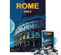 Puzzle per ragazzi da 1000 pezzi Roma Italia poster di viaggio aiuta ad allenare la mente gioco difficile per famiglie adatto a persone dai 14 anni in su (38x26cm)