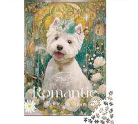 Puzzle Per Ragazzi Da 1000 Pezzi Romantic Westie Dog Art Print Puzzle Giochi Rilassanti Difficili Divertenti Attività A Casa, 70x50cm/1000pcs