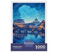 Puzzle Per Ragazzi Da 1000 Pezzi Rome Cityscape at Night Puzzle Per Adulti Giochi Per Famiglie Taglio Di Precisione Attività Divertenti A Casa 70x50cm/1000pcs