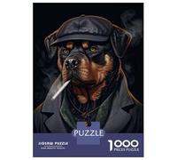 Puzzle Per Ragazzi Da 1000 Pezzi Rottweiler Gangster Suit Puzzle Per Adulti Gioco Pratico Per Divertimento in Famiglia Attività Divertenti A Casa, 70x50cm/1000pcs