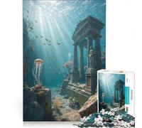 Puzzle per ragazzi da 1000 pezzi: Rovine sottomarine con vita marina gioco rilassante analisi e logica per rafforzare l'amore di coppia 50x75cm