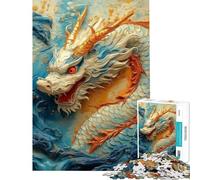 Puzzle per ragazzi da 1000 pezzi Ryujin Re dei Draghi Bianchi Puzzle per ragazzi Taglio di precisione Difficile e stimolante Rompicapo Gioco per famiglie 50x75cm