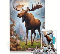 Puzzle per ragazzi da 1000 pezzi Safari magico con alci gioco interattivo migliora la memoria regalo per amici e familiari 38x26cm