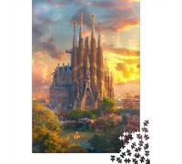 Puzzle Per Ragazzi Da 1000 Pezzi Sagrada Familia Barcelona Puzzle Giochi Rilassanti Difficili Divertenti Attività A Casa, 52x38cm/1000pcs