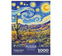 Puzzle Per Ragazzi Da 1000 Pezzi Saguaro National Park Arizona Starry Night Puzzle Per Ragazzi Gioco Pratico Sfida Difficile Regali Unici Per Compleanno E Natale 52x38cm/1000pcs