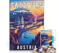 Puzzle per ragazzi da 1000 pezzi, Salisburgo, Austria, giochi educativi, decorazione perfetta, collezione d'artista, belle arti 38x26cm