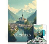 Puzzle per ragazzi da 1000 pezzi, Salisburgo, Austria, giochi rilassanti, difficili e stimolanti, ogni pezzo è unico 50x75cm