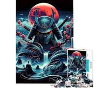 Puzzle per ragazzi da 1000 pezzi Samurai Blood Moon Puzzle per ragazzi Gioco pratico per le vacanze a casa Attività divertenti per passare il tempo a casa (Dimensioni 38x52cm)