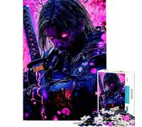 Puzzle per ragazzi da 1000 pezzi Samurai con occhi luminosi Aiuta ad allenare la mente Gioco impegnativo per tutta la famiglia adatto a persone dai 14 anni in su (38x52cm)