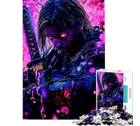 Puzzle per ragazzi da 1000 pezzi Samurai con occhi luminosi difficile e impegnativo gioco per famiglie adatto a persone dai 14 anni in su (50x75cm)