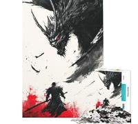 Puzzle per ragazzi da 1000 pezzi Samurai contro Drago Sfida educativa Decorazione per la casa Gioco educativo per ragazzi dai 14 anni in su Gioco di puzzle offerto 38x26cm