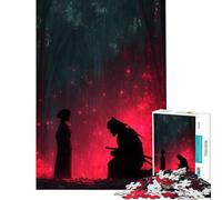 Puzzle per ragazzi da 1000 pezzi Samurai e donna nella foresta rossa Gioco rompicapo educativo sfida stimolante regalo di compleanno adatto anche alle coppie (dimensioni 50x75cm)