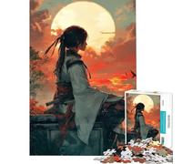 Puzzle per ragazzi da 1000 pezzi Samurai in contemplazione al tramonto Gioco avvincente per coltivare la pazienza adatto a tutta la famiglia e alle coppie Ottimo regalo per gli amanti del gioco