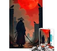 Puzzle per ragazzi da 1000 pezzi Samurai Luna di Sangue Giochi per famiglie Gioco stimolante Giocattolo Ottimo regalo per i giochi antistress (Dimensioni 75x50cm)