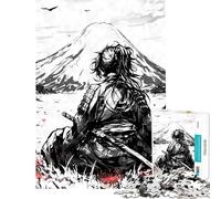 Puzzle per ragazzi da 1000 pezzi Samurai Ronin Inchiostro nero Difficile e impegnativo Gioco per famiglie Adatto a persone dai 14 anni in su (38x26cm)