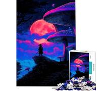 Puzzle per ragazzi da 1000 pezzi Samurai sotto una luna rosa Puzzle da 1000 pezzi Decorazione per la casa Giocattoli Analisi e logica compleanno (38x26cm)