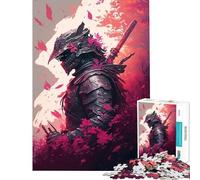Puzzle per ragazzi da 1000 pezzi Samurai tra i fiori di ciliegio Aiuta ad allenare la mente Sfida impegnativa Gioco per famiglie adatto a partire dai 14 anni (38x52cm)