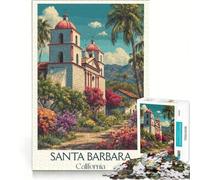 Puzzle per ragazzi da 1000 pezzi, Santa Barbara, CA, Gioco Impossibile, Regalo di compleanno, con poster abbinato e foglio di curiosità 38x52cm