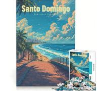 Puzzle per ragazzi da 1000 pezzi, Santo Domingo Malecon, gioco pratico, difficile e stimolante, regalo per un gioco impegnativo 38x52cm