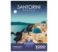 Puzzle Per Ragazzi Da 1000 Pezzi Santorini Greece at Night Puzzle Giochi Rilassanti Ma Divertenti E Spiritosi Regali Di Compleanno E Unici 70x50cm/1000pcs