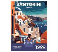 Puzzle Per Ragazzi Da 1000 Pezzi Santorini Greece Puzzle Per Adulti Gioco Pratico Per Divertimento in Famiglia Attività Divertenti A Casa, 52x38cm/1000pcs