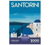 Puzzle Per Ragazzi Da 1000 Pezzi Santorini Greece Puzzle Per Adulti Gioco Pratico Per Divertimento in Famiglia Attività Divertenti A Casa, 38x26cm/1000pcs