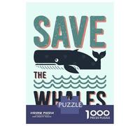 Puzzle Per Ragazzi Da 1000 Pezzi Save The Whales - Anti Whaling Puzzle Antistress Giocattoli Difficili Regali Di Compleanno E Unici 70x50cm/1000pcs