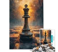 Puzzle per ragazzi da 1000 pezzi Scacco matto regale puzzle per adulti gioco rompicapo taglio di precisione attività divertenti da fare a casa (dimensioni 38x52cm)