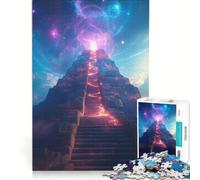 Puzzle per ragazzi da 1000 pezzi "Scala mistica verso le stelle" antistress di difficoltà elevata adatto come decorazione da scrivania 38x26cm