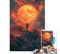 Puzzle per ragazzi da 1000 pezzi "Scala verso la Luna" gioco intellettuale rompicapo difficile ottimo regalo per gli appassionati di giochi (dimensioni 50x75cm)