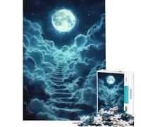 Puzzle per ragazzi da 1000 pezzi "Scala verso la Luna" per compleanno Natale Decorazione perfetta Gioco pratico per ragazzi dai 14 anni in su (38x52cm)