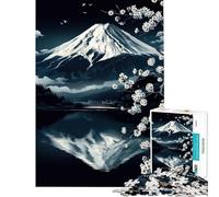 Puzzle per ragazzi da 1000 pezzi scena notturna del Monte Fuji sfida educativa taglio di precisione gioco pratico per ragazzi dai 14 anni in su (38x26cm)