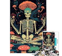 Puzzle per ragazzi da 1000 pezzi: scheletro nella foresta di funghi Puzzle per adulti: rompicapo ideale per passare il tempo durante le vacanze compleanni e Natale (50x75cm)
