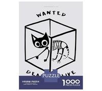Puzzle Per Ragazzi Da 1000 Pezzi Schrödingers Cat Wanted Poster Puzzle Per Adulti Gioco Pratico Per Divertimento in Famiglia Attività Divertenti A Casa, 38x26cm/1000pcs