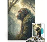 Puzzle per ragazzi da 1000 pezzi: Scimpanzé nella foresta, immerso nella vegetazione, antistress, rilassante e stimolante per la mente, compleanni e altre occasioni 50x75cm