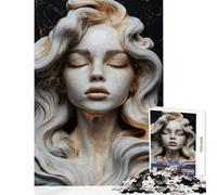 Puzzle per ragazzi da 1000 pezzi scultura della dea dorata gioco educativo per ragazze ideale per passare il tempo durante le vacanze con poster abbinato e foglio di curiosità (38x52cm)