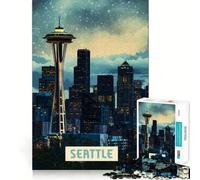 Puzzle per ragazzi da 1000 pezzi Seattle Flawless Edge Divertente gioco mentale Regalo Cozy Fun Time Decorazione natalizia da parete (38x52cm)