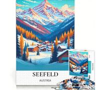 Puzzle per ragazzi da 1000 pezzi, Seefeld, Austria, inverno Gioco divertente, allena la mente e la mano Adatto come decorazione da scrivania 50x75cm