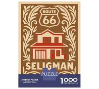 Puzzle Per Ragazzi Da 1000 Pezzi Seligman Route 66 House Illustration Puzzle Per Adulti Gioco Pratico Decorazione Murale Regali Unici Per Compleanno E Natale 38x26cm/1000pcs