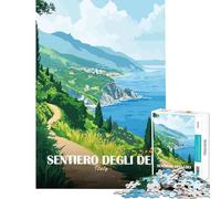 Puzzle per ragazzi da 1000 pezzi Sentiero Degli Dei Italia Poster di viaggio Giocattoli Giochi educativi Gioco educativo Apprendimento Regali educativi per donne e uomini (dimensioni 38x26cm)