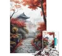 Puzzle per ragazzi da 1000 pezzi Sentiero del Tempio Autunnale Puzzle da 1000 pezzi Giocattolo fai da te per il divertimento in famiglia Gioco stimolante per tutta la famiglia (50x75cm)