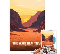 Puzzle per ragazzi da 1000 pezzi sentiero del Wadi Rum paesaggio giordano giocattolo educativo per tutta la famiglia regalo per donne e uomini (dimensioni 75x50cm)