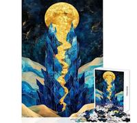 Puzzle per ragazzi da 1000 pezzi Sentiero d'oro verso la luna Aura del deserto Gioco pratico Decorazione perfetta Giocattolo antistress Regalo di Natale e compleanno (38x26cm)