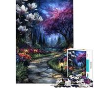 Puzzle per ragazzi da 1000 pezzi sentiero incantato nel giardino di notte puzzle per adulti giochi rilassanti regalo di compleanno difficile e stimolante (dimensioni 38x52cm)
