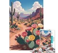 Puzzle per ragazzi da 1000 pezzi sentiero nel deserto fiorito splendidi cactus e fiori selvatici in piena fioritura puzzle da 1000 pezzi giocattolo antistress antistress di compleanno 1000