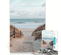 Puzzle per ragazzi da 1000 pezzi: sentiero sulla spiaggia verso l'oceano,disegni finemente intagliati,attività stimolante per la mente,momento di relax,regalo di Natale rilassante (38x52cm)