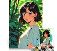 Puzzle per ragazzi da 1000 pezzi "Serenità nella foresta" gioco fai-da-te stimola la memoria con poster e foglio di curiosità abbinati 50x75cm