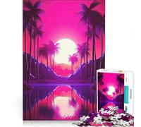 Puzzle per ragazzi da 1000 pezzi sereno paradiso synthwave giochi rilassanti attività divertenti da fare a casa gioco dal design accattivante 38x52cm